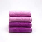 Sancarlos - Lot de 4 Serviettes de Toilette Ocean Duo Lavabo, Couleur Violet et Rose, 100% Coton, 550 g/m²