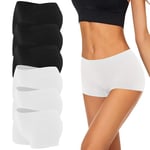 Uizuooy Lot de 6 Boxer Femme Shorts Caleçons Femmes Sport Seamless Culottes Femme en Microfibre Stretch BW-S_M-6