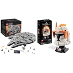 LEGO 75192 Star Wars Millennium Falcon, UCS Set for Adults, Model Kit to Build with Han Solo & Star Wars Clone Commander Cody Helmet Collectible Set for Adults