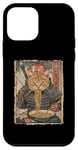 Coque pour iPhone 12 mini Samurai Cat Loves Ramen Anime Drôle Anime Art Japonais Samouraï