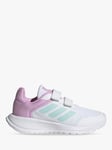 adidas Kids' Tensaur Sports 2.0 Run Riptape Trainers, White/Mint/Pink