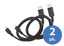 Linocell 2-pk. Micro-USB-kabel 2 m svart