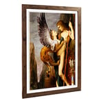 Big Box Art Framed Print of Gustave Moreau Oedipus and The Sphynx Design | Wall Art Picture | Home Decor for Kitchen, Living Room, Bedroom, Hallway, Walnut, A2 / 24.5x18 Inch / 62x45cm