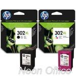 HP 302XL Black & Colour Ink Cartridge For OfficeJet 3634 3830 3832 Printer