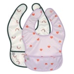 Lässig Bavoir bébé set 2 pcs. avec protection anti-chute imperméable velcro/Lightweight Bib Happy Rascals Heart