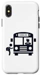 Coque pour iPhone X/XS Emblème de bus scolaire avec logo conducteur jaune