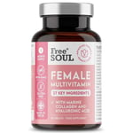 Women's Multivitamins & Minerals with Marine Collagen & Hyaluronic Acid – 27 Essential Vitamins, Minerals, & Botanicals – Gluten-Free & No Synthetic Fillers or Binders – 60 Tablets – Free Soul