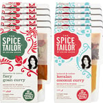 The Spice Tailor Indian Curry Sauce Kits Bundle: 5 x 300 g Fiery Goan Curry & 5 x 300 g Keralan Coconut Curry