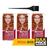 Garnier Couleur Sensation Cheveux Couleur 7.40 Intense Blond Cuivre 3-pack