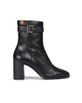 POPA - Bottines à Talons Femme - Elena Snake - Taille 40 - Fabriquées en Espagne - Couleur Noir - Style Classiques à Boucle - Talon Carré de 7,5 cm de Hauteur