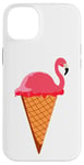 Coque pour iPhone 14 Plus Glace Gaufrier Boule de glace Flamant rose