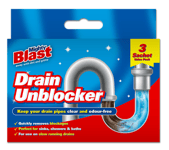 6 Pack Drain Away Unblocker Cleaner Kitchen Bathroom Shower Sink Block Remover