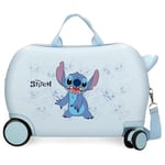 Disney Joumma Bags Happy Stitch Valises de cabine, fabriquées en ABS, matériau résistant et léger, fermeture à combinaison latérale, Happy, Valise pour enfant