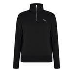 GANT Men's Original Half Zip Sweat, Black, M