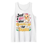 Just a Girl Who Quacks Up for Ducks Cute Cartoon Design Tank Top