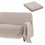 Lola Home Couvre canapé ou Pied de lit Beige en Coton/Polyester Classique pour Salon de 290 x 180 France - LOLAhome
