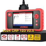 LAUNCH CRP123 V2.0 OBD2 Code Reader Scanner for 4 System Engine ABS SRS Transmission Car Diagnostic Tool with 3 Reset Function Oil Reset SAS Reset Throttle Adaptation, Lifetime Update without cost