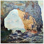 ArtPlaza Monet Claude-The Rocky Cliffs of Etretat (La Porte Man) I Panneaux Decoratifs, Bois MDF, Multicolore, 50x50 Cm