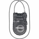 Kabel trimax - Kabellås svart retractable lock cable 36 x 3mm stål