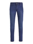 JACK & JONES Men's Slim Fit Blue Jeans Low Rise Button Fastening Denim Pants for Men, Blue Denim, 38W / 32L