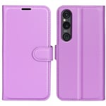 Sony Xperia 1 VI Fodral Litchi Lila