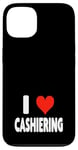 Coque pour iPhone 13 I Love Cashiering – Cœur – Magasin d'emplois au détail Caisse enregistreuse