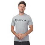 Reebok Mens Graphic Series Linear Logo T-Shirt in Grey Heather Cotton - Size X-Small