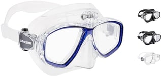 CRESSI Action Cam Mask Clear/Bleu - Masque de Plongée Unisexe à Volume Réduit avec Support pour Action Cam, Transparent/Bleu, Taille Unique