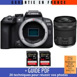 Canon EOS R10 + RF 15-30mm F4.5-6.3 IS STM + 2 SanDisk 64GB Extreme PRO UHS-II SDXC 300 MB/s + Guide PDF '20 TECHNIQUES POUR RÉUSSIR VOS PHOTOS