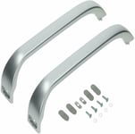 DOOR HANDLE FITS BOSCH KGS KGE KGL KGV SILVER FRIDGE FREEZER GRAB HANDLES x 2