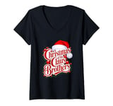 Womens Christmas of the Claus Brothers Christmas Pajamas Boys V-Neck T-Shirt