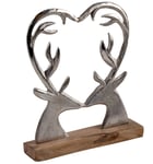 Nordic Scandinavian 26cm Christmas Stag Heart Silhouette Ornament Decoration