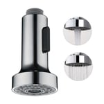 Cyslmuk - Douchette Evier Pull-Out avec Bouton Stop Tête de Douchette Brossé 2 Jets pour Robinet Evier Cuisine,argent