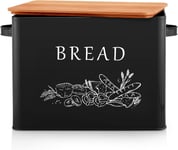 Joyfair Bread Bin, Metal Bread Box with Bamboo Cutting Board Lid, Extra Large 2