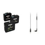 RØDE Wireless GO II Ultra-Compact Dual-Channel Wireless Microphone System + SC16 USB-C to USB-C Cable (300mm - Android and Mac Compatible) for Filmmaking, Interviews and Content Creation