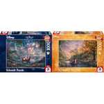 Schmidt Spiele 59480 Disney Rapunzel Thomas Kinkade Repelsteeltje Jigsaw Puzzle, Multi-Colour, 1000 stukjes & Thomas Kinkade: Disney Pocahontas Puzzle - 1000pc, Puzzle, Ages 12+, 1 Players