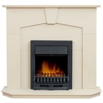 Adam Abbey Fireplace in Stone Effect with Blenheim Electric Fire in Black, 48...