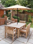 Glamhaus Khaki Sand Garden Table Parasol Umbrella 2.7M