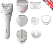 Philips Epilator Series 8000, Cordless Wet and Dry Epilator for Legs Body BRE735