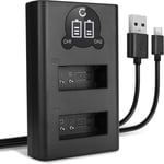 Chargeur Double LP-E12 Smart et Rapide Compatible avec Canon EOS 100D EOS M M10 M100 M2 M50 EOS Rebel SL1 PowerShot SX70 HS LC-E12 Câble de Charge Alimentation Dual USB