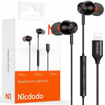 Mcdodo Lightning In-Ear-hørlurar med mikrofon, svart