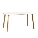 HAY - CPH Deux 210 2.0 Table Lacquered Oak Frame L140 X W75 X H73 Pearl White Top Lacquered Beech Edge - Matbord - Ronan & Erwan Bouroullec - Vit - Trä