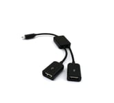 2 in1 Micro USB Male to Female to USB 2.0 Power Charging Host OTG Cable Adapter