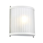 Corona Flush 1 Light Wall Light White Polished Nickel Frosted Glass