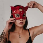 CEA BDSM Half Eyes Cosplay Face Cat Mask Nahka Valjaat Naamio Anime Naiset Nahka Hauska Halloween Genshin Impact Steampunk