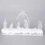 SHATCHI 32cm Christmas Pre-Lit LED Musical Nativity Scene Acrylic Sculpture Battery Operated Light Up Xmas Tabletop Home Decorations, Angel Design 2