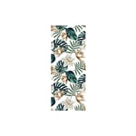 Sticker Porte Adhésif Déco Jungle Lotus Vintage, 204 cm x 83 cm pour Portes et Placards