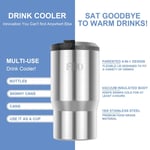 FIIO Wine Beer Cooler 400ml Stainless Steel Silver Can Cooler Double Walled Vacu