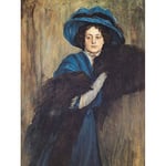 Raimundo De Madrazo Portrait Of A Lady In Blue Large Wall Art Print Canvas Premium Poster Mural