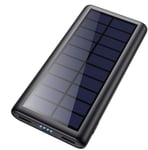 Solar Power Bank 26800mAh, Feob Solar Charger【Energy-Saving Version】Portable Charger High Capacity Power Pack Fast Charge External Battery Pack for iPhone,Samsung Galaxy and more